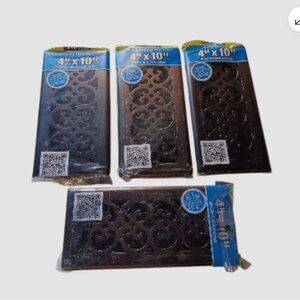 4x10 Decor Grates Floor Register SPH410-RB MP4 Scroll Plated Bronze 4 pk